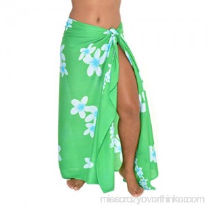 casualmovements Poipu Plumeria Sarong Swimsuit Coverup Pareo BeachWrap Scarf Shawl stall Green Baby Blue B07557S1H4